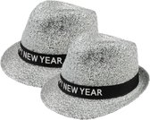 Boland - Happy New Year - chapeau de costume à paillettes argent - 2x pièces