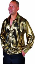 Jaren 80 & 90 Kostuum | Gouden Glitter Folie Blouse Man | Small | Carnaval kostuum | Verkleedkleding