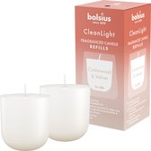 Bolsius - CleanLight - Bougies Bougies parfumées Rechargeables - Bois de Cèdre & Vétiver - 12 Recharges Parfumées