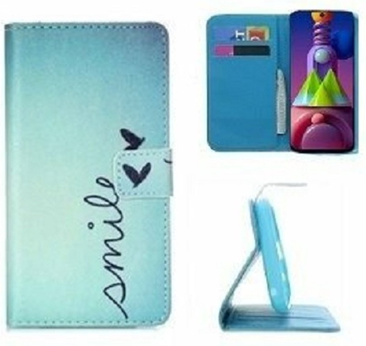 Samsung M51 Hoesje Met Pasjeshouder Bookcase Smile