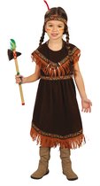 Guirca - Indiaan Kostuum - Tina Totem Indiaan - Meisje - Bruin - 10 - 12 jaar - Carnavalskleding - Verkleedkleding