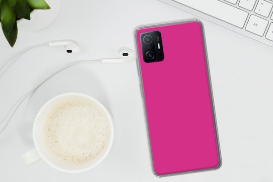 Convient pour coque Xiaomi 11T Pro - Fuchsia - Néon - Couleurs - Coque de téléphone en Siliconen
