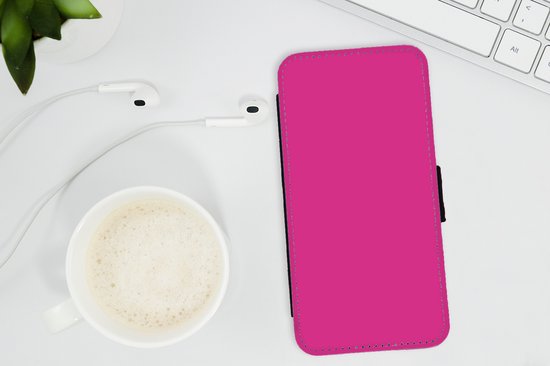 Étui pour téléphone iPhone 12 Bookcase - Fuchsia - Fluo - Couleurs - Avec compartiments - Étui portefeuille avec fermeture magnétique