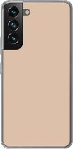 Geschikt voor Samsung Galaxy S22 hoesje - Beige - Kleuren - Effen - Siliconen Telefoonhoesje