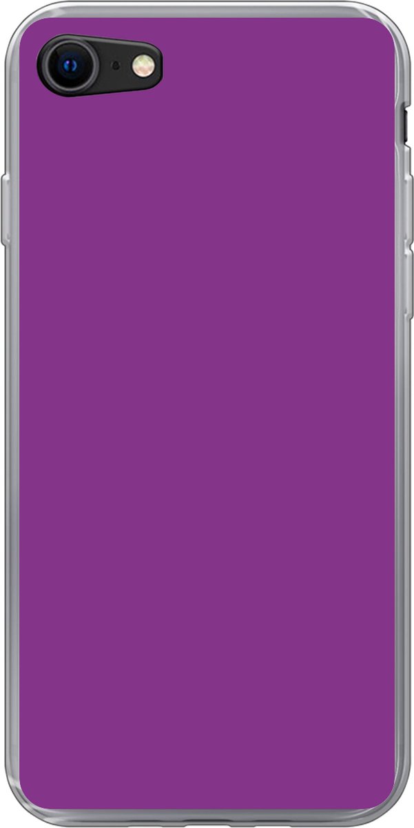 Telefoonhoesje Geschikt voor iPhone 7 hoesje - Paars - Kleuren - Effen - Siliconen Telefoonhoesje Telefoonhoesje
