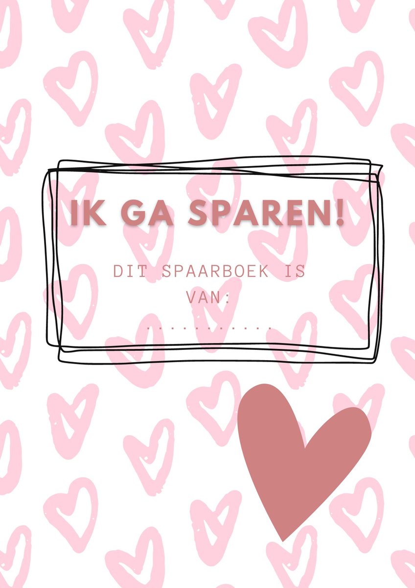 Spaarboek Love - Spaarboek voor kinderen - Leer op een leuke manier