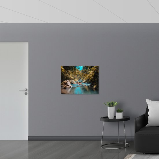 WallClassics - Hout - Takkenboog over Rivier - 80x60 cm - 12 mm dik - Foto op Hout (Met Ophangsysteem)