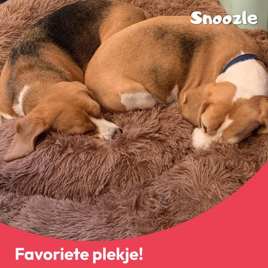 Snoozle Donut Hondenmand - Zacht en Luxe Hondenkussen - Wasbaar - Fluffy - Hondenmanden - 70cm - Grijs - Snoozle