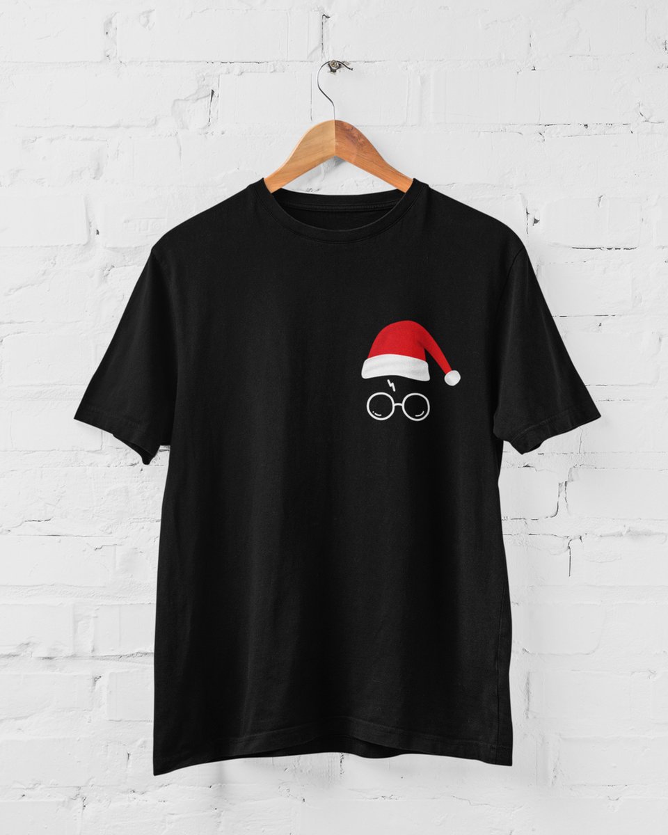 Harry Potter Christmas T-Shirt | Christmas | Movie | 100% Organisch Katoen | Zwart | Maat M