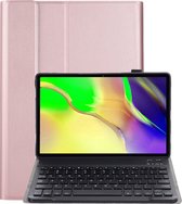 Hoesje Geschikt voor Samsung Galaxy Tab A 10.1 2019 Hoesje Toetsenbord Hoes - Hoes Geschikt voor Samsung Tab A 10.1 (2019) Keyboard Case Book Cover - Rosé goud