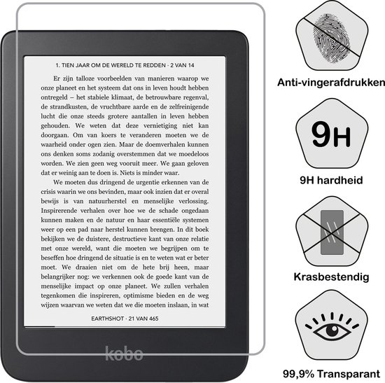 Screenprotector Geschikt voor Kobo Clara 2E Screenprotector Gehard Glas Tempered Glass - Screenprotector Geschikt voor Kobo Clara 2E Screenprotector van OMENIX — afbeelding 4