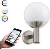 EGLO connect.z Nisia-Z Smart Wandlamp Buiten- E27 - 31,5 cm - Grijs/Wit - Instelbaar RGB & wit licht - Dimbaar - Zigbee