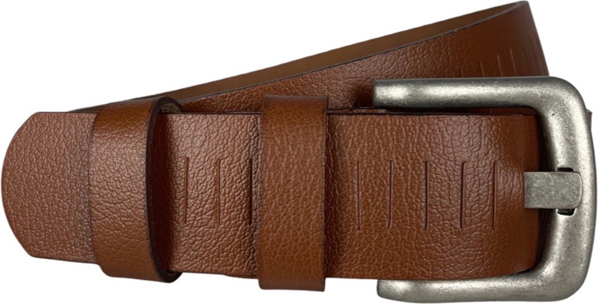 Riem - Cognac - 4 cm Breed - 115 cm (Taille maat tot 95 cm) - Riem Dames - Riem Heren - Leer - Gaatjes - Sleuven