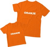 Matching oranje shirts Vader & Kind Oranje | Maat L + 80 | shirts voor vader en kind | WK / EK, Koningsdag, Nederland