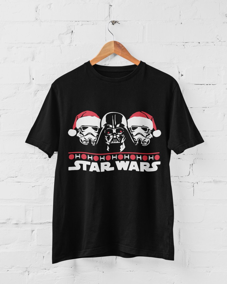 Star Wars Christmas T-Shirt | Christmas | Movie | 100% Organisch Katoen | Zwart | Maat M