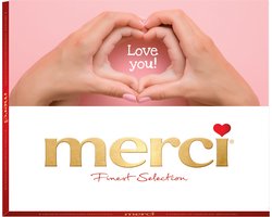 merci chocoladerepen met opschrift "love you" - merci Finest Selection - 250g