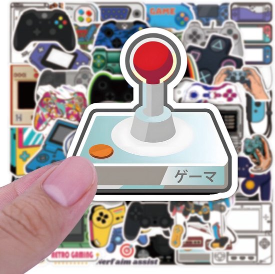 Game Stickers - 50 Stuks - Laptop Stickers - Controller - Spelcomputer - Watervaste Stickers - Stickers voor Kinderen - Xbox - Playstation - Gameboy - Skateboard Sticker - Traktatie - Stickervel - Jongens - Meisjes - Schoencadeau