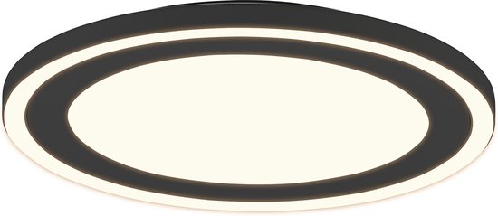 Reality - LED Plafondlamp - Plafondverlichting - 24.5W - Warm Wit 3000K - Rond - Zwart - Kunststof