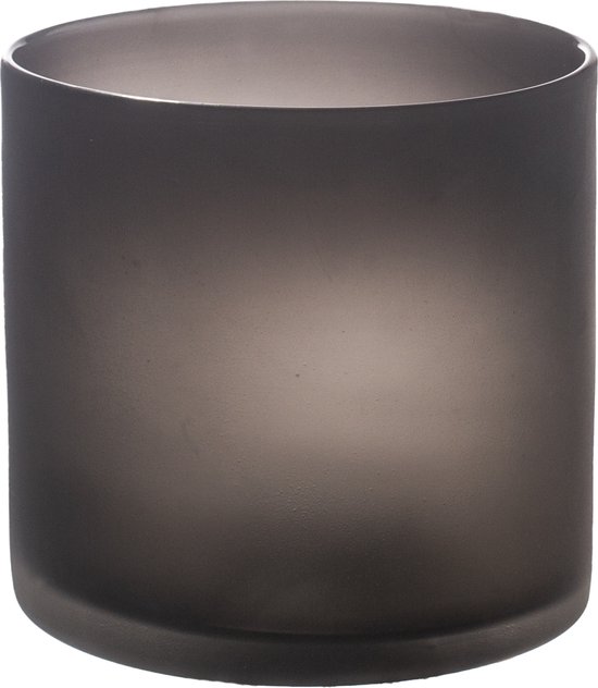 STILL - Glazen Windlicht - Cilinder - Mat Zwart - 15x15 cm