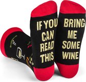 Chaussettes d'intérieur Funny Chaussettes Wine - Nice Home Socks AntiSlip Ladies and Gents - If You Can Read This Vin - 36 à 44 - Cadeau pour mari et femme - Sinterklaas & Noël