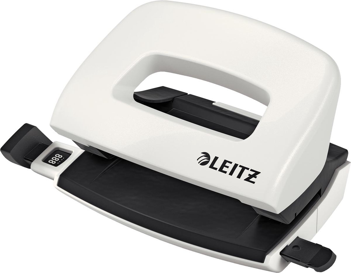 Leitz WOW metalen mini perforator, wit
