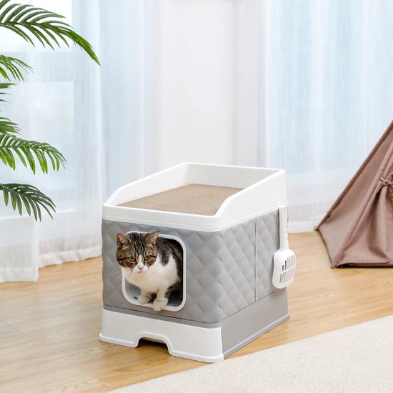 PETGARD Recycling kattentoilet kattenbak toilet met kap Leo Happy Planet 64 x 46 x 45 cm