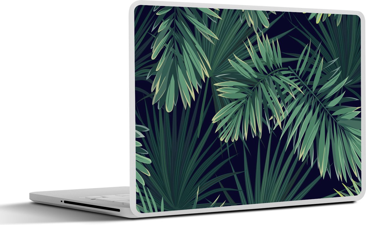 Laptop sticker - 10.1 inch - Bladeren - Illustratie - Tropisch - Meisjes - Kinderen - Jongens - Kids - 25x18cm - Laptopstickers - Laptop skin - Cover