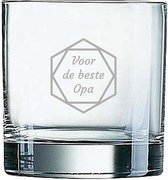 Gegraveerde Whiskeyglas 38cl voor de beste Opa in hexagon
