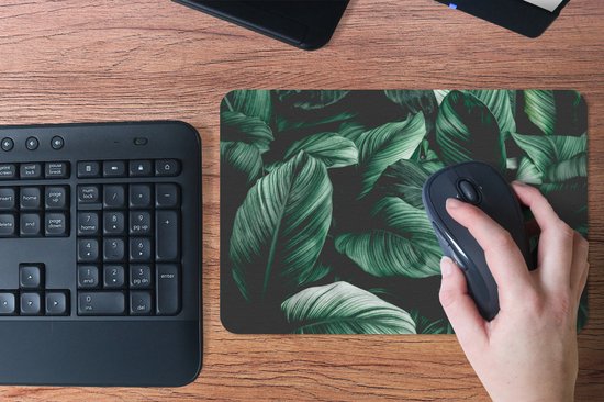 Muismat 27x18 cm - Mousepad Jungle - Bladeren - Tropisch - Planten - Natuur - Muismatten
