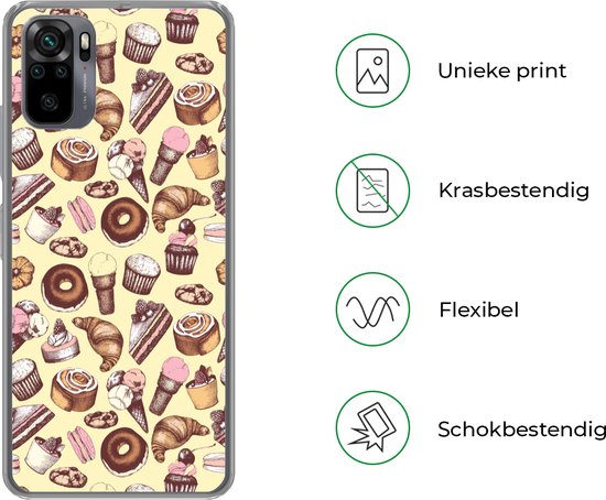 Coque Xiaomi Redmi Note 10 Pro - Fille - Nourriture - Gâteau - Motifs - Fille - Kids - Enfants - Meiden - Coque de téléphone en Siliconen