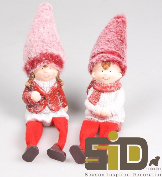 WeRChristmas Renne Fille Assise – Figurine De Noël 42 Cm Jambes Souples, Robe Tartan Et Écharpe Rouge Étoilée