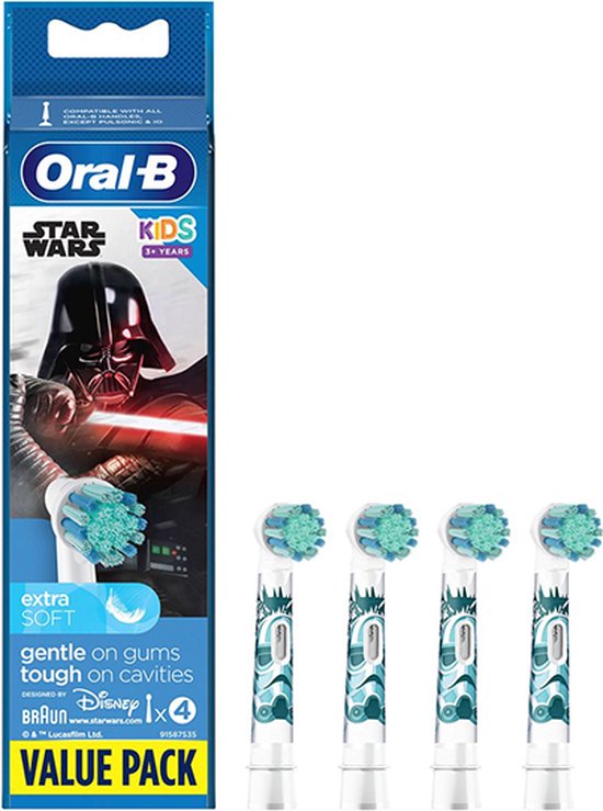 Oral-B Kids Star Wars opzetborstels Wit - 4 stuks