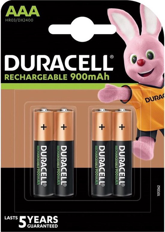 Piles AAA rechargeables préchargées Duracell, longue durée, tout usage,  paq. 4