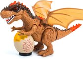 Tyrannosaurus Dino - Dinosaurus Speelgoed - Kan Lopen en Bewegen 32 CM - met Lichtjes en Dinosaurus Geluid