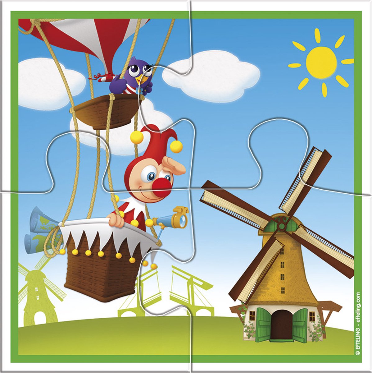 Jokie Efteling puzzel 4 in 1 educatief peuter speelgoed - kinderpuzzel 4x6x9x16 stukjes leren puzzelen, 3 jaar en ouder - Bambolino Toys — afbeelding 9