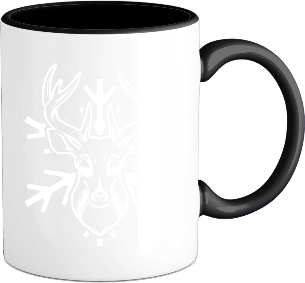 Kerst rendier sneeuwvlok - Mok - Zwart
