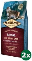 Carnilove salmon sensitive / long hair kattenvoer 2x 6 kg