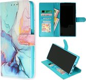 Casemania Hoesje Geschikt voor Samsung Galaxy A51 met Marmer Nova Print - Portemonnee Book Case - Kaarthouder & Magneetlipje