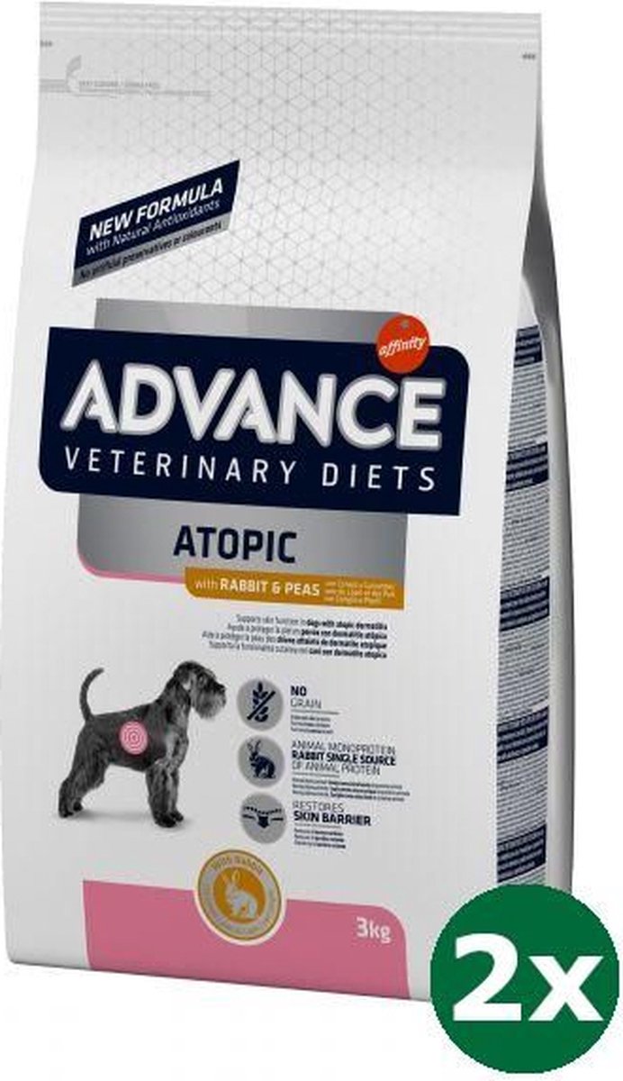 2x3 kg Advance veterinary diet dog atopic gevoelige huid graanvrij / derma hondenvoer