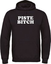 Wintersport hoodie zwart XXL - Piste Bitch - soBAD. | Foute apres ski outfit | kleding | verkleedkleren | wintersporttruien | wintersport dames en heren