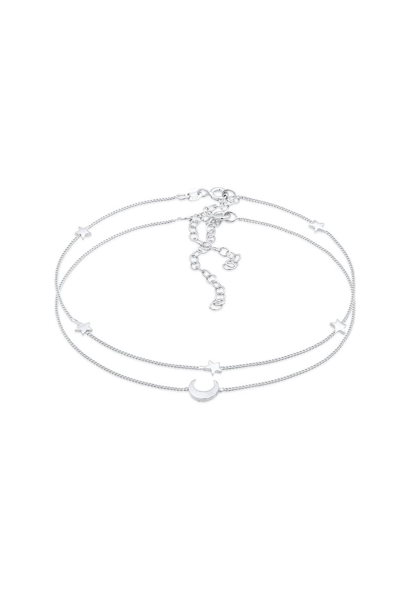 Elli - Enkelbanden - Dames Enkelband Ster Halve Maan Astro Set van 2 in 925 Sterling Zilver - Dames