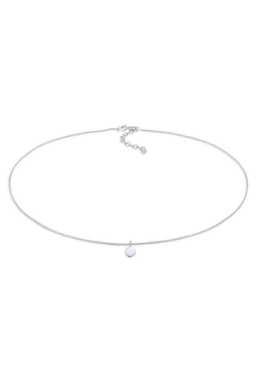 Elli - Halsketting - Dames Choker Cirkel Plaatje Coin Geo in 925 Sterling Zilver - Dames