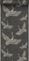 ESTAhome papier peint grues gris foncé - 139334 - 50 x 900 cm