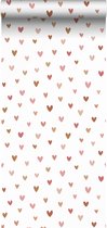 ESTAhome behang hartjes terracotta en roze - 53 cm x 10.05 m - 139360