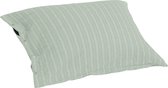 Yumeko kussensloop velvet flanel groen/wit stripe 60x70 - Biologisch & ecologisch - 1 stuk