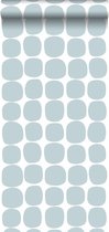 ESTAhome behangpapier grafisch motief lichtblauw en wit - 139088 - 0,53 x 10,05 m