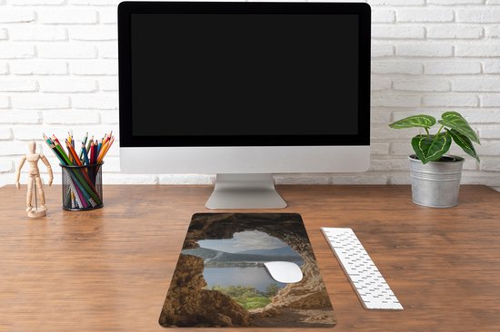 Tapis de bureau 40 x 60 cm - Tapis de souris - Water - Grotte - Nature - Paysage - Tapis de bureau XL - Protection de bureau - Tapis de souris Ordinateur