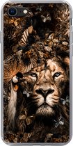 Geschikt voor iPhone 7 hoesje - Dieren - Collage - Vlinder - Siliconen Telefoonhoesje