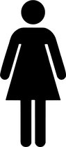 Dames toilet symbool - zwart - 4,5 cm x 10 cm - deursticker - DAMES WC - Toiletpictogram - kantoor