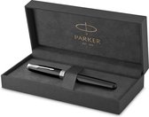 Parker Sonnet rollerballpen | Zwarte lak met palladium detail | fijne punt zwarte inkt | geschenkverpakking